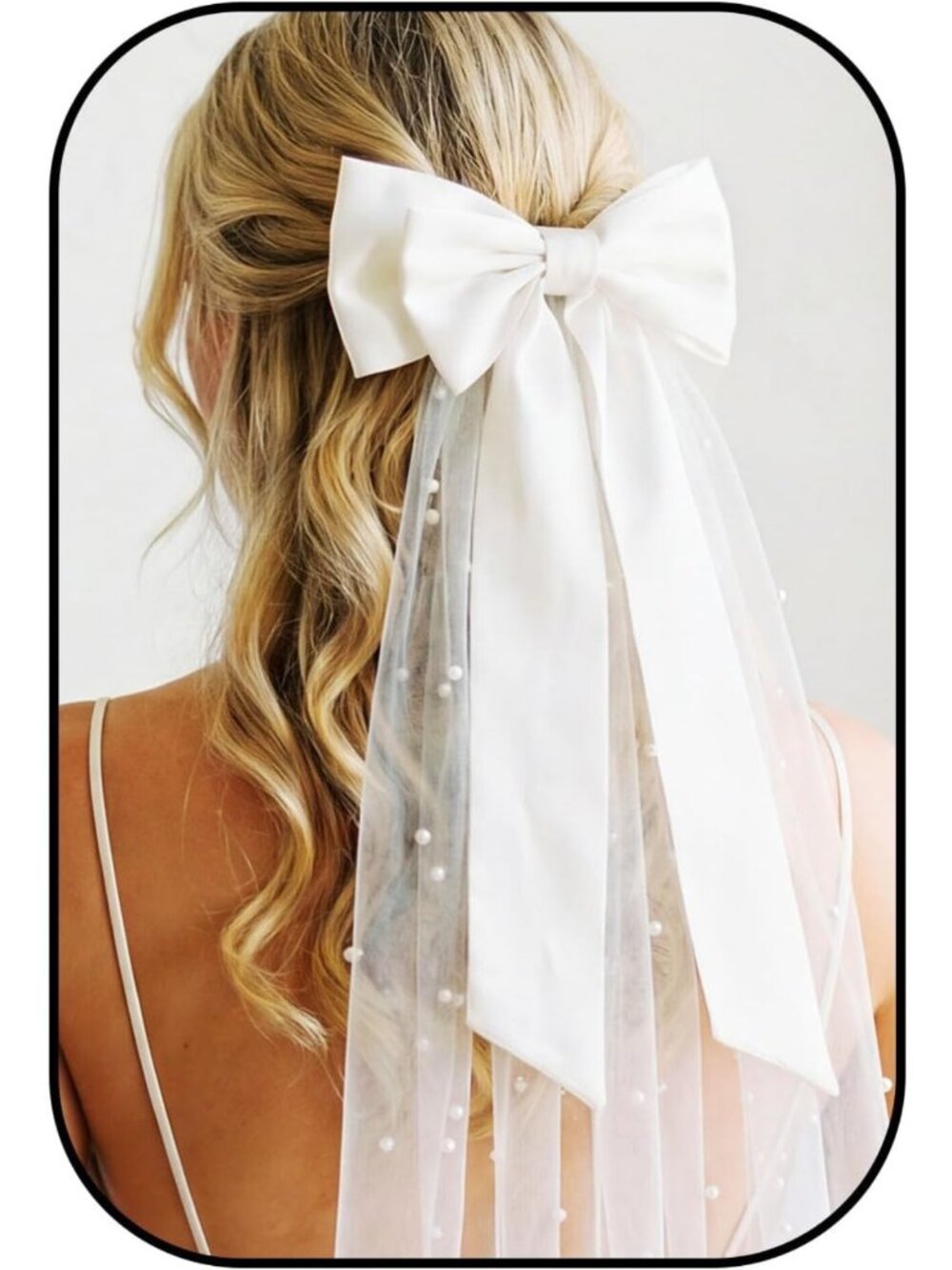 Elegant Wedding Bow Veil Hair Clip for Brides & Bachelorette Parties - Women’s